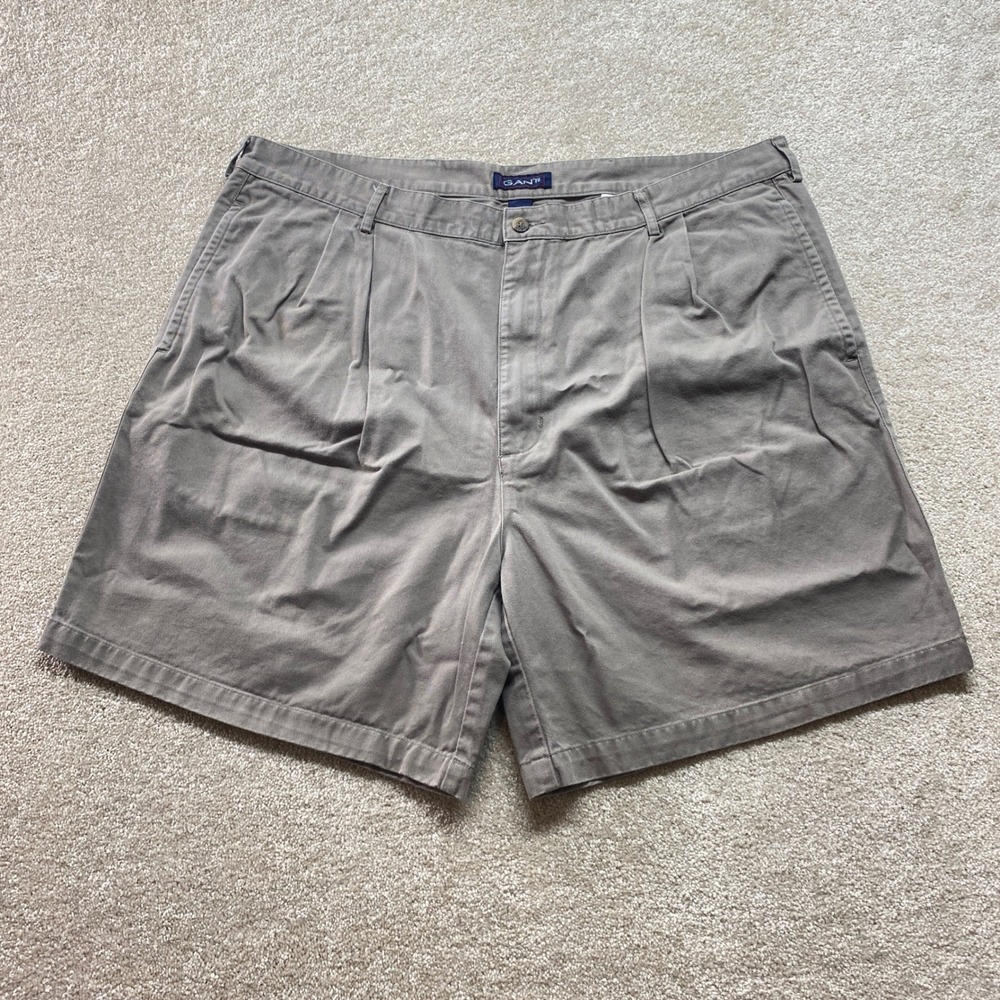 Gant Chino Shorts Mens 42 Tan‎ Pleated Cotton Flat Front Casual Summer